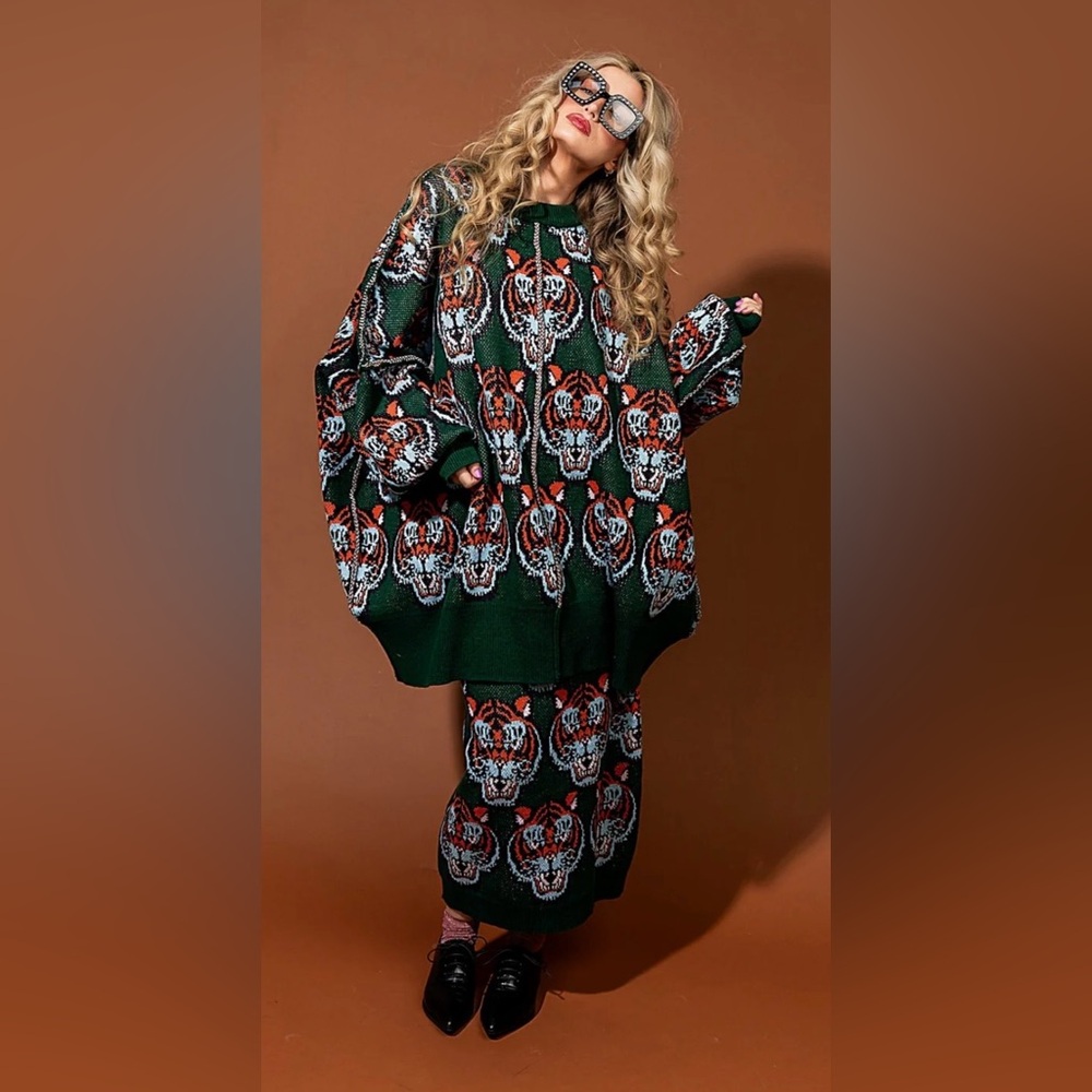 Dressed in lala wild thing knit sweater/skirt set
